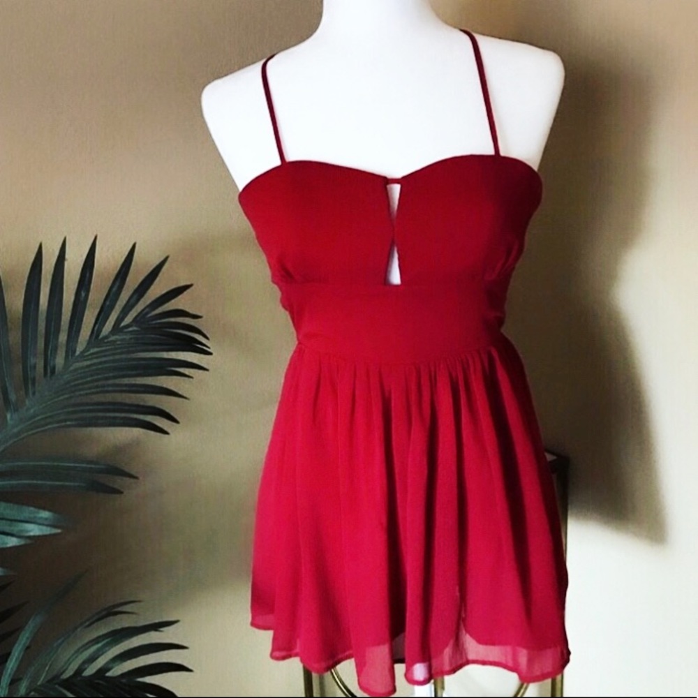 ✅SOLD✅ ANGL Red Backless Romper.